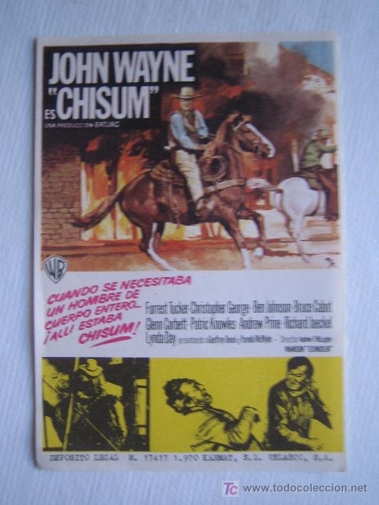 Cine: Folleto de mano - Chisum - John Wayne - Western - Warner - Foto 1