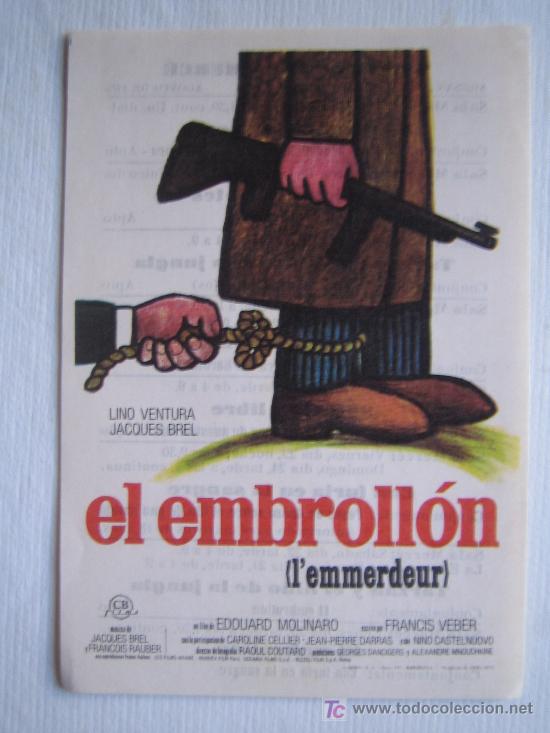 Cine: Folleto de mano - El embrollon - Jacques BRel - CB films - Foto 1