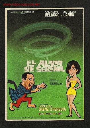 Folhetos de m&atilde;o de filmes antigos de cinema: El alma se serena (Conchita Velasco, Alfredo Landa)