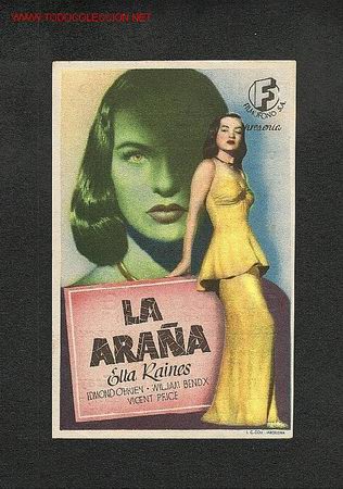 Flyers Publicitaires de Films Anciens: La ara&ntilde;a (Ella Raines)