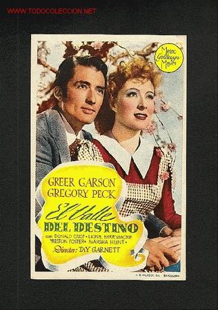 Cine: El valle del destino (Greer Garson, Gregory Peck) - Foto 1