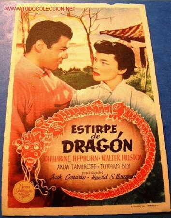 Folhetos de m&atilde;o de filmes antigos de cinema: ESTIRPE DE DRAGON (sin gastos de env&iacute;o)