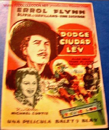 Folhetos de m&atilde;o de filmes antigos de cinema: DODGE CIUDAD SIN LEY