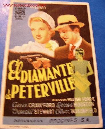 Folhetos de m&atilde;o de filmes antigos de cinema: EL DIAMANTE DE PETERVILLE