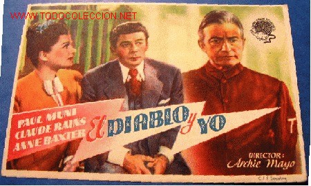 Folhetos de m&atilde;o de filmes antigos de cinema: EL DIABLO Y YO