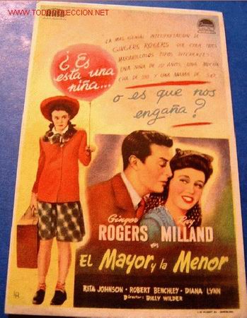 Folhetos de m&atilde;o de filmes antigos de cinema: EL MAYOR Y LA MENOR (sin gastos de env&iacute;o)