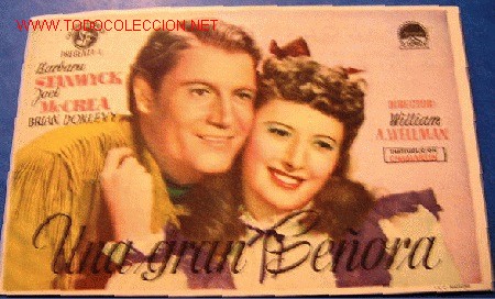 Foglietti di film di film antichi di cinema: UNA GRAN SE&Ntilde;ORA (sin gastos de env&iacute;o)