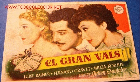Folhetos de m&atilde;o de filmes antigos de cinema: EL GRAN VALS