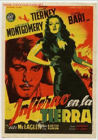 Foglietti di film di film antichi di cinema: INFIERNO EN LA TIERRA , SOLIGO      PM2077