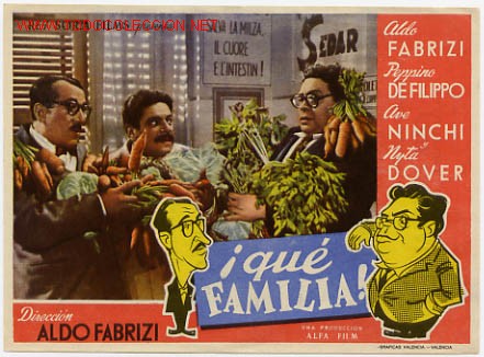 Foglietti di film di film antichi di cinema: &iexcl; QUE FAMILIA &iexcl;    PM2474