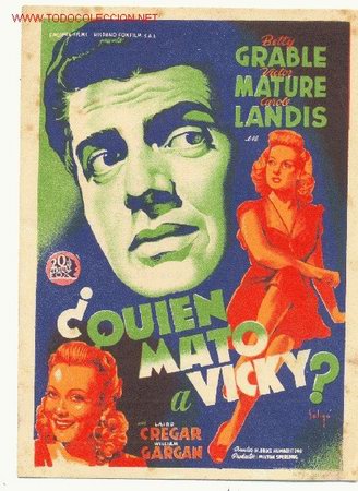 Folhetos de m&atilde;o de filmes antigos de cinema: QUIEN MATO A VICKY