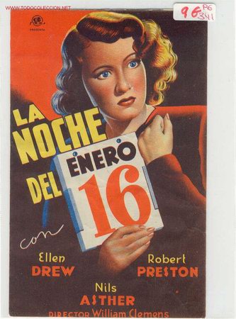 Flyers Publicitaires de Films Anciens: PROGRAMA LA NOCHE DEL ENERO 16