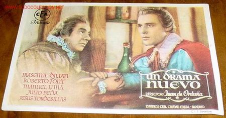  Flyers Publicitaires de films Anciens: PROGRAMA DE CINE - UN DRAMA NUEVO - PUBLICIDAD DE CINEMA BILBAO.