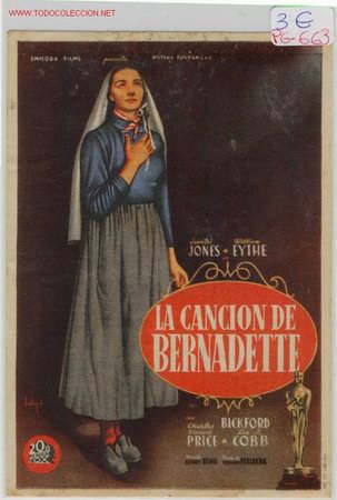 Cine: PROGRAMA LA CANCION DE BERNADETTE - Foto 1
