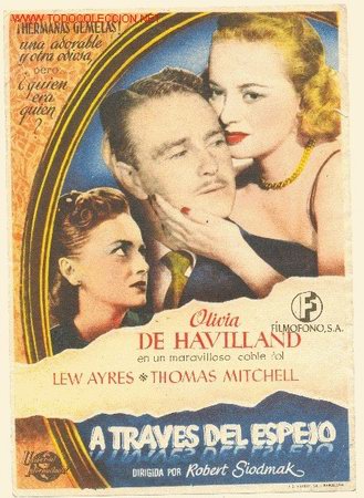 Foglietti di film di film antichi di cinema: A TRAVES DEL ESPEJO