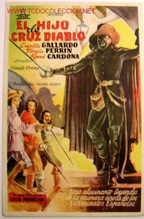 Folhetos de m&atilde;o de filmes antigos de cinema: EL HIJO DE CRUZ DIABLO
