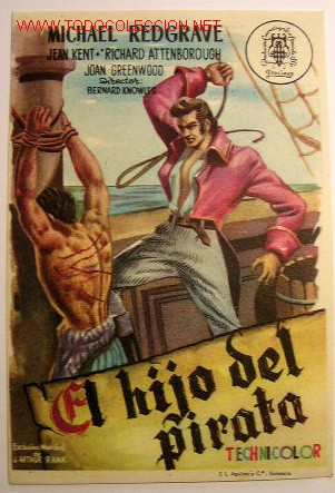 Folhetos de m&atilde;o de filmes antigos de cinema: EL HIJO DEL PIRATA (No cobro gastos de env&iacute;o)