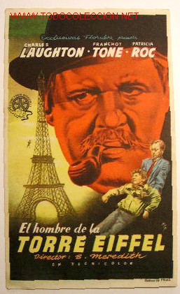 Folhetos de m&atilde;o de filmes antigos de cinema: EL HOMBRE DE LA TORRE EIFFEL