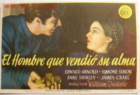 Folhetos de m&atilde;o de filmes antigos de cinema: EL HOMBRE QUE VENDIO SU ALMA (sin gastos de env&iacute;o)