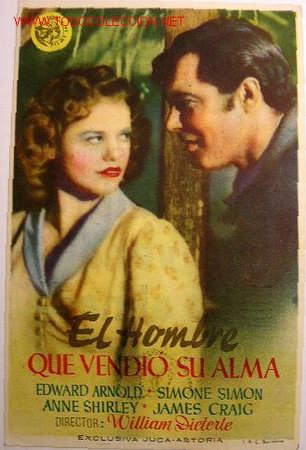 Foglietti di film di film antichi di cinema: EL HOMBRE QUE VENDIO SU ALMA