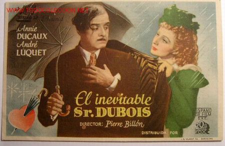 Foglietti di film di film antichi di cinema: EL INEVITABLE SR. DUBOIS (sin gastos de env&iacute;o)