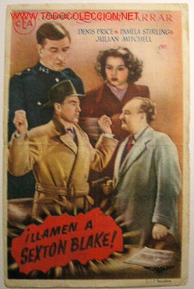 Folhetos de m&atilde;o de filmes antigos de cinema: LLAMEN A SEXTON BLAKE