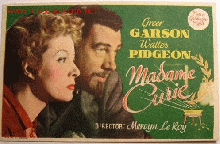 Folhetos de m&atilde;o de filmes antigos de cinema: MADAME CURIE (sin gastos de env&iacute;o)