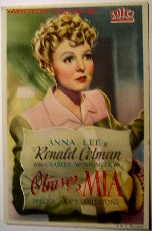 Folhetos de m&atilde;o de filmes antigos de cinema: OTRA VEZ MIA