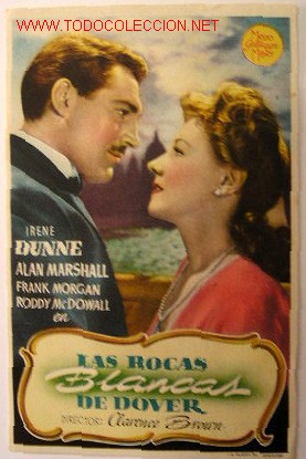Folhetos de m&atilde;o de filmes antigos de cinema: LAS ROCAS BLANCAS DE DOVER (sin gastos de env&iacute;o)