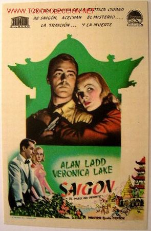 Folhetos de m&atilde;o de filmes antigos de cinema: SAIGON EL PAIS DEL ORIENTE