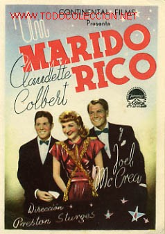 Foglietti di film di film antichi di cinema: UN MARIDO RICO , DOBLE   ,      PM3263