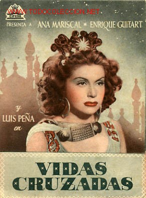 Foglietti di film di film antichi di cinema: VIDAS CRUZADAS  , DOBLE  ,    PM3552