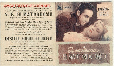 Cine: PROGRAMA SU EXCELENCIA, EL MAYORDOMO