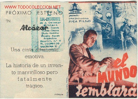 Foglietti di film di film antichi di cinema: PROGRAMA EL MUNDO TEMBLARA