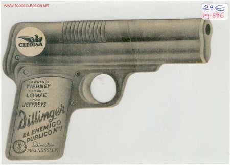 Folhetos de m&atilde;o de filmes antigos de cinema: (PG-885) PROGRAMA DILLINGER EL ENEMIGO PUBLICO N&ordm;1