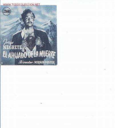 Cine: El ahijado de la muerteJorge negrete.doble.en el interior lleva las letras de sus canciones