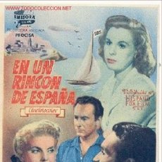 Cine: EN UN RINCON DE ESPAÑA, PROGRAMA CON PUBLICIDAD AL DORSO (VER IMAGEN COMPLEMENTARIA)