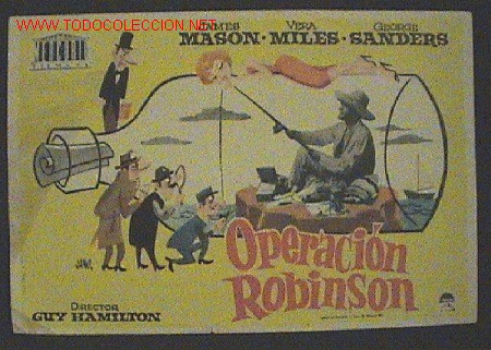 Cine: ANTIGUO PROGRAMA DE MANO - OPERACION ROBINSON -  DE CONSEVACION. - Foto 1