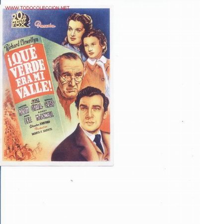 Foglietti di film di film antichi di cinema: &iexcl; que verde era mi valle.doble con publicidad de Cine Catalu&ntilde;a.T&aacute;rraga.1945