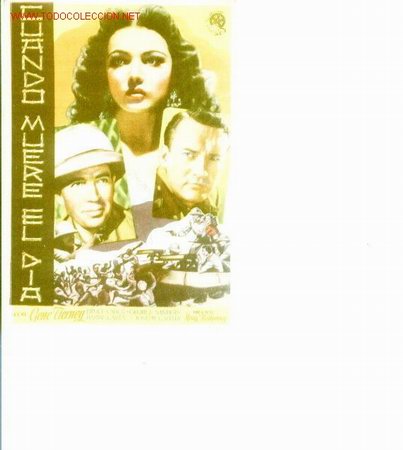 Cinema: Cuando muere el dia.sencillo.1946.publicidad cinema victoria.palafruggell