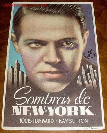 Cinema: ANTIGUO PROGRAMA DE MANO CINE - SOMBRAS DE NEW YORK - SIN PUBLICIDAD.