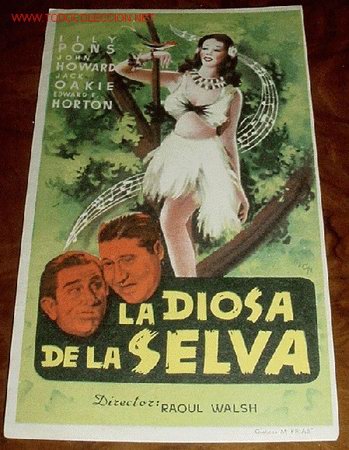Cinema: ANTIGUO PROGRAMA DE MANO CINE - LA DIOSA DE LA SELVA - SIN PUBLICIDAD.