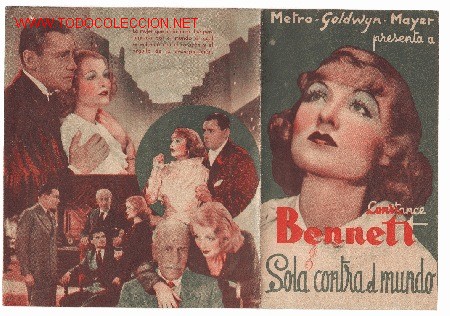 Cine: SOLA CONTRA EL MUNDO,CON CONSTANCE BENNETT-A&Ntilde;O 1935