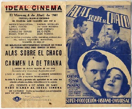 Cine: ALAS SOBRE EL CHACO  , DOBLE,1941 - Foto 1