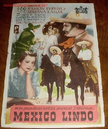 Kino: ANTIGUO PROGRAMA DE MANO - MEXICO LINDO -  PUBLICIDAD  CINEMA LICEO.