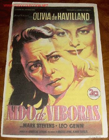 Folhetos de m&atilde;o de filmes antigos de cinema: ANTIGUO PROGRAMA DE MANO - NIDO DE VIBORAS - PUBLICIDAD PALACIO DE LA PRENSA.
