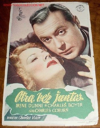 Folhetos de m&atilde;o de filmes antigos de cinema: ANTIGUO PROGRAMA DE MANO - OTRA VEZ JUNTOS -  PUBLICIDAD TEATRO PRINCIPAL.