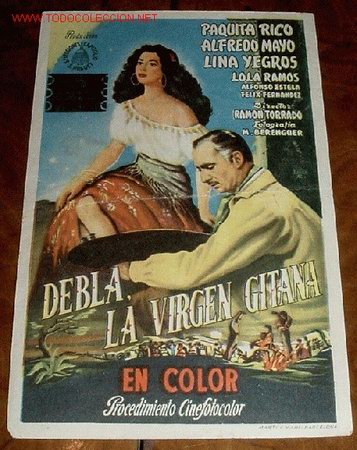 Cine: ANTIGUO PROGRAMA DE MANO - DEBLA LA VIRGEN GITANA - PUBLICIDAD CIEN AVENIDA. - Foto 1