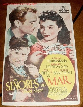 Folhetos de m&atilde;o de filmes antigos de cinema: ANTIGUO PROGRAMA DE MANO - SE&Ntilde;ORES DEL MAR - SIN PUBLICIDAD.