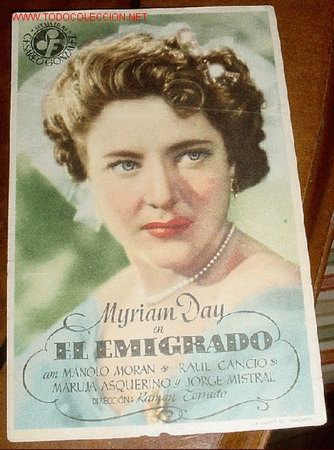 Folhetos de m&atilde;o de filmes antigos de cinema: ANTIGUO PROGRAMA DE MANO - EL EMIGRADO-  PUBLICIDAD TEATRO BENAVENTE.